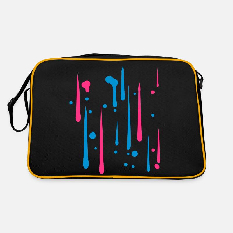 rain drops graffiti spray cool hold out black Retro Bag
