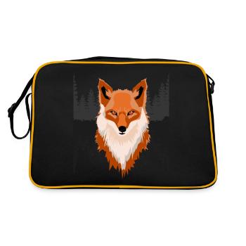 Der Fuchs aus dem Wald - Retro Tasche - Schwarz/Gold - Hinten