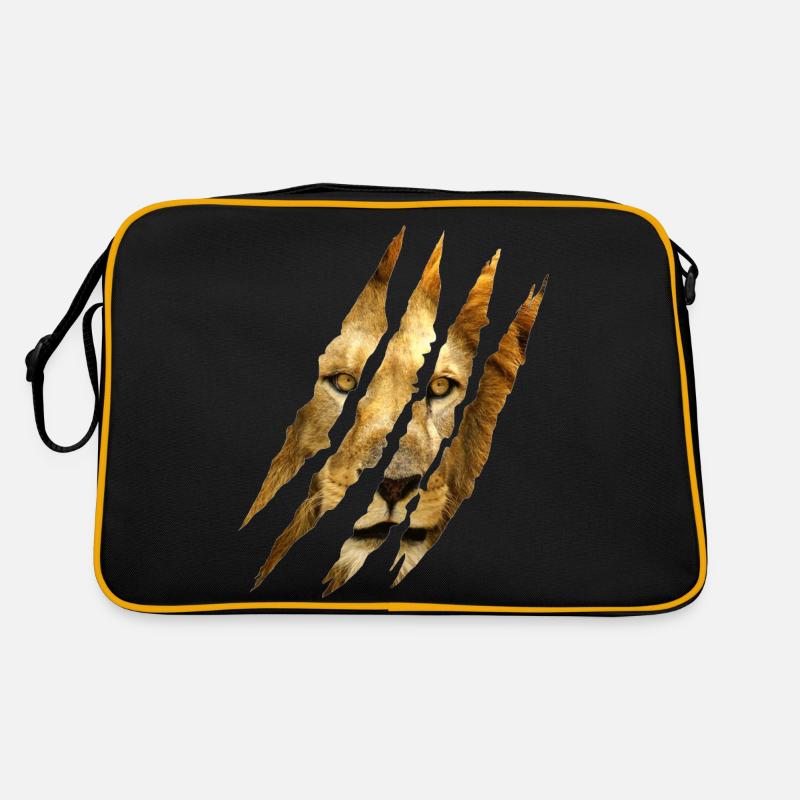 Löwe Krallen - Retro Tasche - Schwarz/Gold