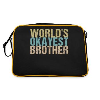 Bester Bruder der Welt - Retro Tasche - Schwarz/Gold - Hinten