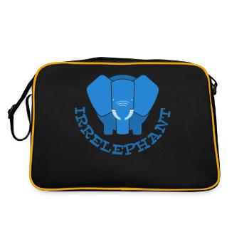 Irrelephant mit dem Elefant - Retro Tasche - Schwarz/Gold - Hinten