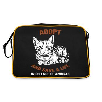 Adoption de la protection des animaux chats - Sac Retro - noir/or - Dos