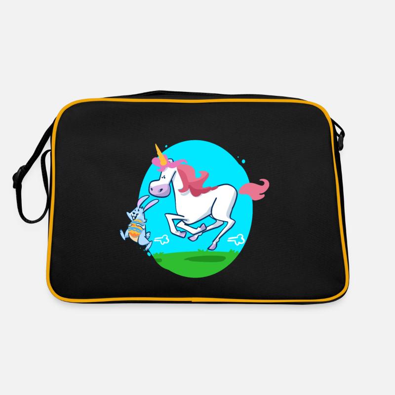 Ostern EInhorn - Retro Tasche - Schwarz/Gold