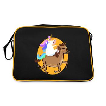 équitation licorne - Sac Retro - noir/or - Dos