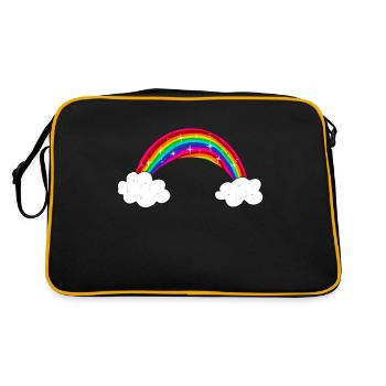 Arc-en-ciel scintillant avec des nuages - Sac Retro - noir/or - Dos