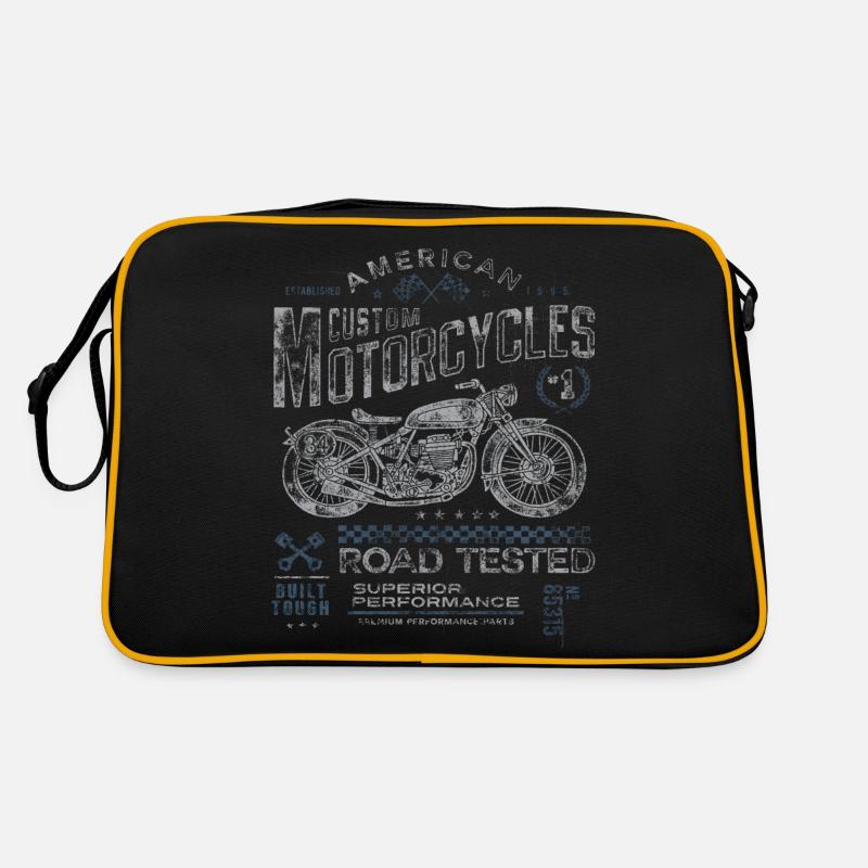 American Custom Motorcycle Mojo Design Tee Retro Tasche