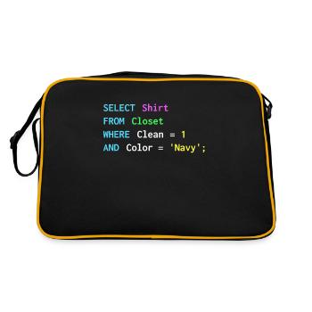 Funny SQL design for sql programmers, DBA, - Retro Bag - black/gold - Back
