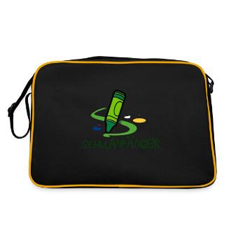 Schulanfänger - Retro Tasche - Schwarz/Gold - Hinten