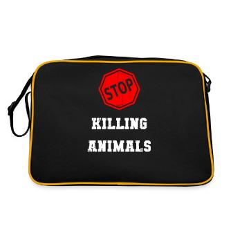 Arrêtez de tuer des animaux | En finir avec le spécisme et la cruauté - Sac Retro - noir/or - Dos
