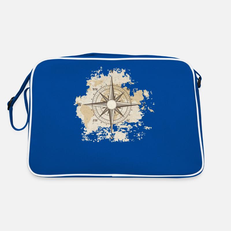 Tattered Old World Map Compass Retro Bag