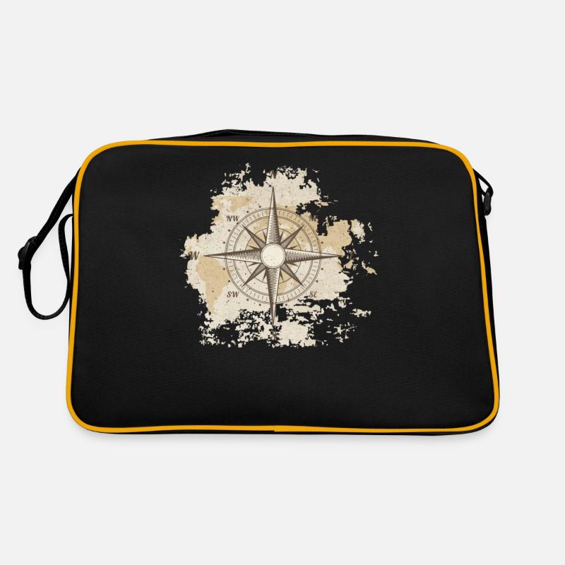 Tattered Old World Map Compass Retro Bag