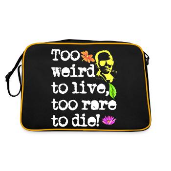 Zu seltsam, um zu selten zu leben, um | Jäger S. - Retro Tasche - Schwarz/Gold - Hinten