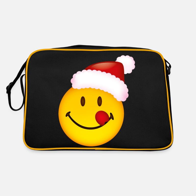 Smiley Cheeky Christmas - Retro Tasche - Schwarz/Gold