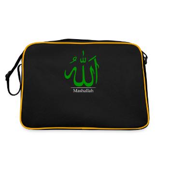 Mashallah | 'Allah' in arabischer Kalligraphie | - Retro Tasche - Schwarz/Gold - Hinten