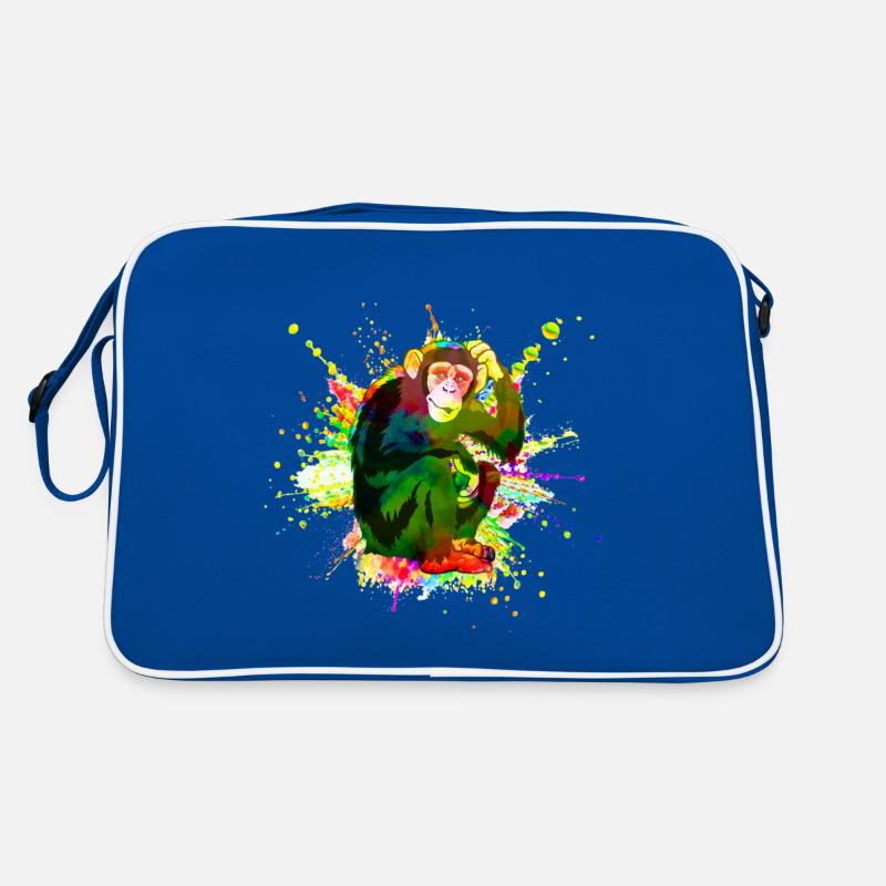 Affe in coolem und buntem Artwork - Monkey Ape Retro Tasche