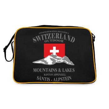 säntis, appenzell, schweiz, Suisse, alpstein - Retro Bag - black/gold - Back