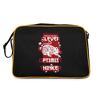 Signe du zodiaque chinois Rat Né en 2020 - Sac Retro - noir/or - Dos