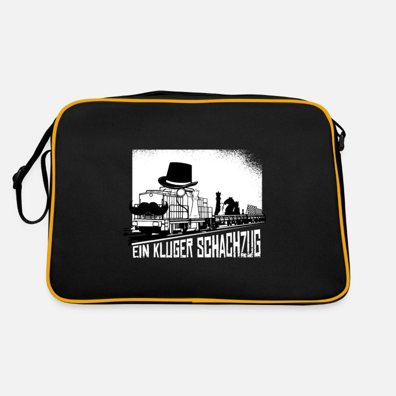 Schach - Cooler Spruch - Retro Tasche - Schwarz/Gold