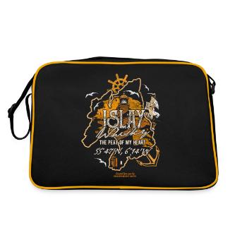 Whisky From Islay Peat Of My Heart - Retro Tasche - Schwarz/Gold - Hinten