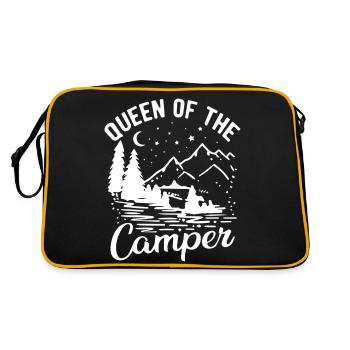 Queen of the camper - Retro Tasche - Schwarz/Gold - Hinten