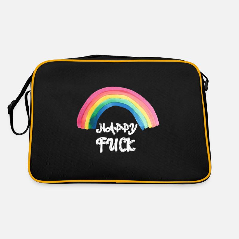 gluecklicher scheiss Retro Tasche