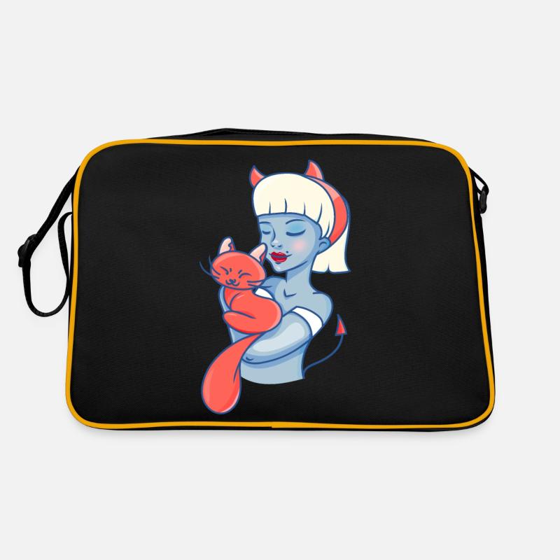 Fille démon avec un chat Kitty Sac Retro