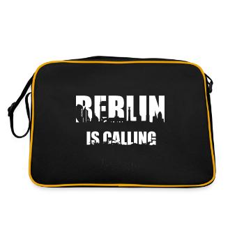 Berlin Spruch Skyline Hauptstadt Feiern Geschenk - Retro Tasche - Schwarz/Gold - Hinten