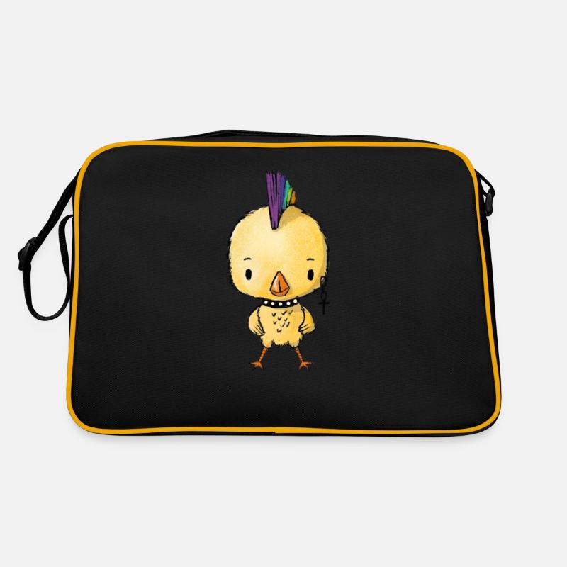 Punk Küken - Retro Tasche - Schwarz/Gold
