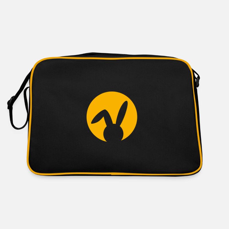 Schlichtes Knickohr Design perfektes Ostergeschenk - Retro Tasche - Schwarz/Gold
