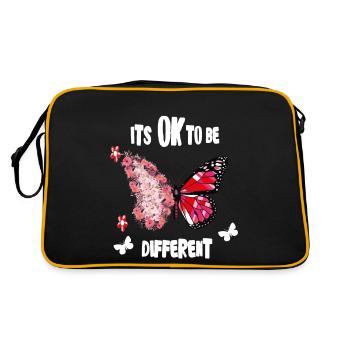 it is ok to be different T-Shirt & Gift Shirt - Retro Bag - black/gold - Back