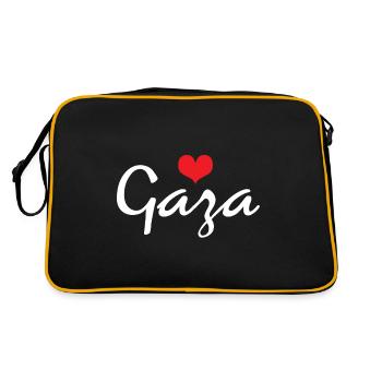 Gaza Heart - Retro Tasche - Schwarz/Gold - Hinten