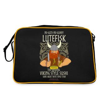 Lutefisk Viking Sushi - Sac Retro - noir/or - Dos
