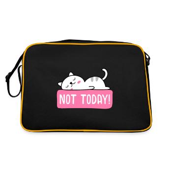 Conception de chat "PAS AUJOURD'HUI" - Sac Retro - noir/or - Dos