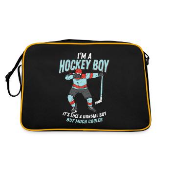 Dabbing Hockey Boy Gift - Retro Bag - black/gold - Back