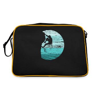 Klettern Kletterer Boulderer Retro - Retro Tasche - Schwarz/Gold - Hinten