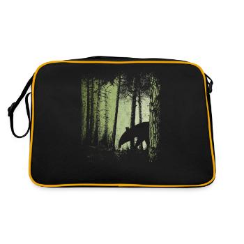 Tapir silhouette in | Twilight forest - Retro Bag - black/gold - Back