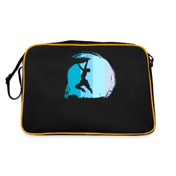 Klettern Kletterer Boulderer Retro - Retro Tasche - Schwarz/Gold - Hinten