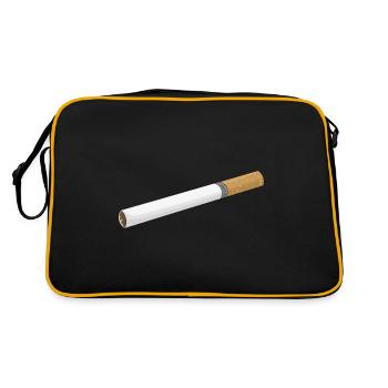 Zigarette rauchen Raucher Vapen Vaper Dampfen - Retro Tasche - Schwarz/Gold - Hinten