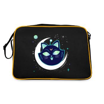Galaxy Space chat avec lune dans l’espace - Sac Retro - noir/or - Dos