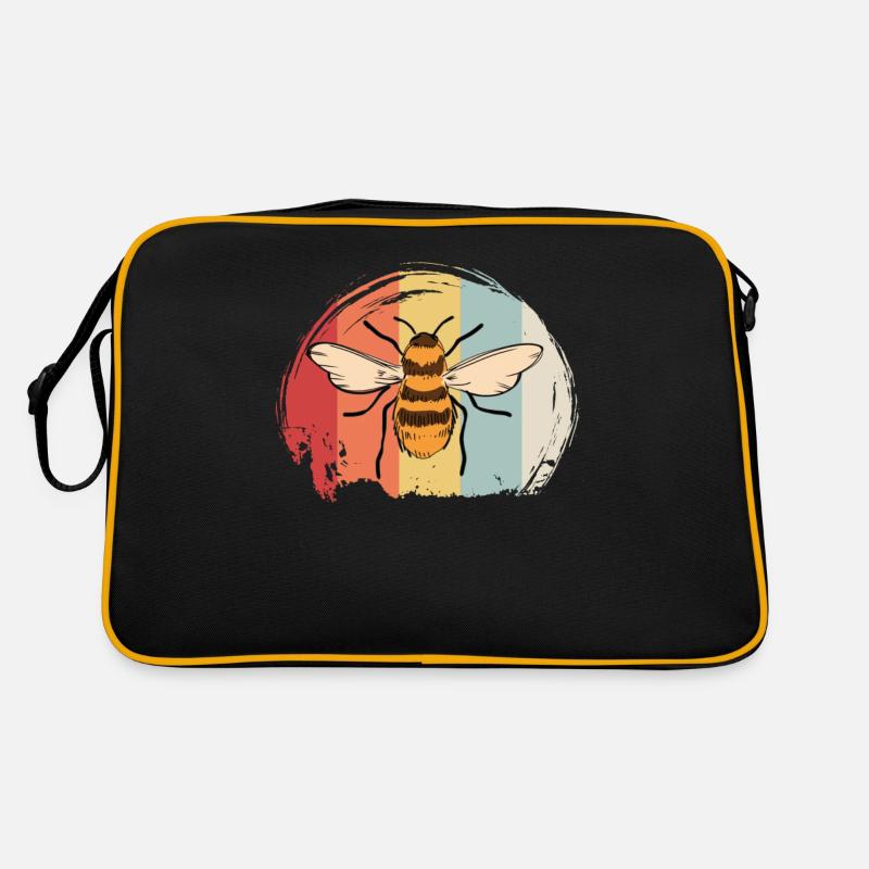 Biene - Retro Tasche - Schwarz/Gold