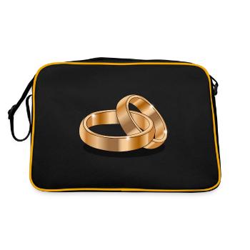 Alliance bague mariage mariage mariée marié - Sac Retro - noir/or - Dos
