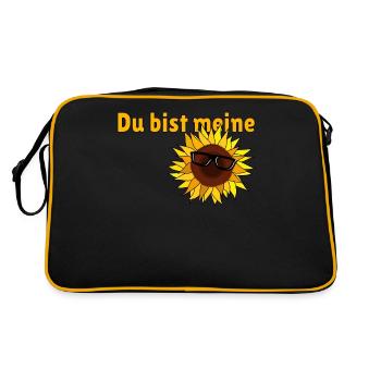 Du bist meine Sonnenblume - Retro Tasche - Schwarz/Gold - Hinten