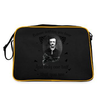 Believe Nothing | Edgar Allan Poe - Retro Bag - black/gold - Back