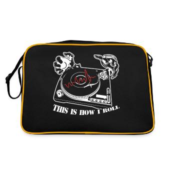 DJ So rollt DJ - Retro Tasche - Schwarz/Gold - Hinten