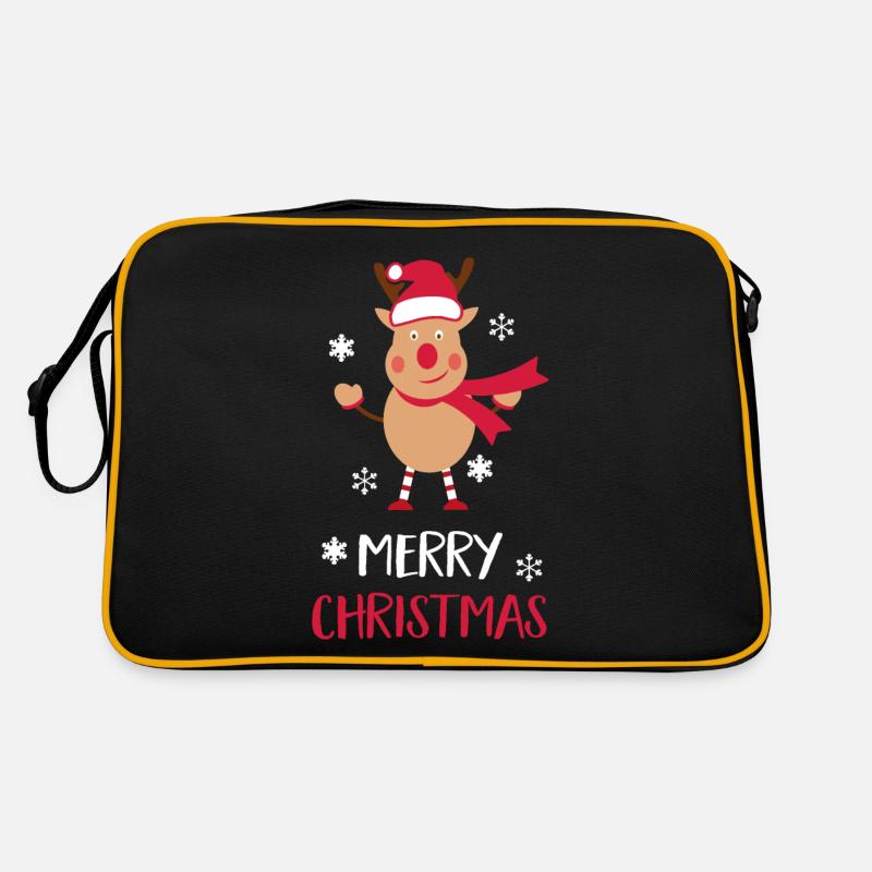 Frohe Weihnachten Elch Retro Tasche