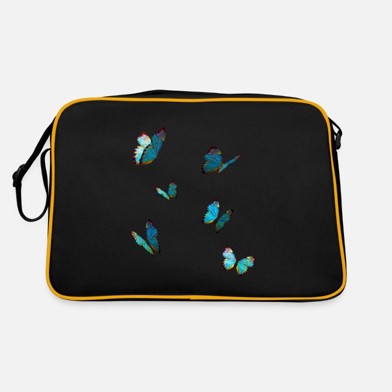 Butterflies Blue Retro Bag