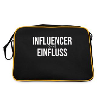 INFLUENCER ohne EINFLUSS Geschenk Sozial Media - Retro Tasche - Schwarz/Gold - Hinten