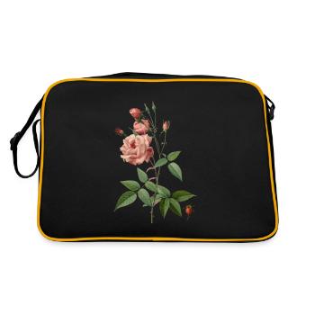 Dessin botanique vintage China Rose - Sac Retro - noir/or - Dos