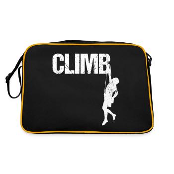Climb Climbing Climber Abseiling Mountaineering Design - Retro Bag - black/gold - Back