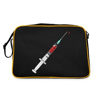 Spritze Impfung Arzt Patient Syringe Blut Doktor - Retro Tasche - Schwarz/Gold - Hinten